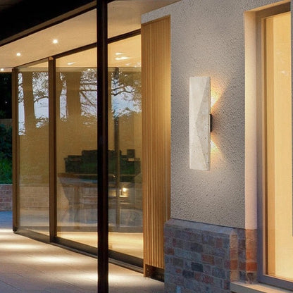 Zehi Travertine Long Outdoor Wall Light | Celestre