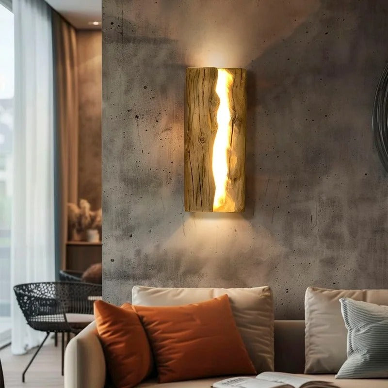 Zirel Edge Wood Backlit Wall Sconce | Celestre