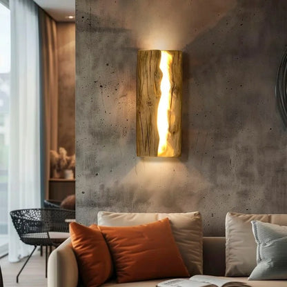 Zirel Edge Wood Backlit Wall Sconce | Celestre