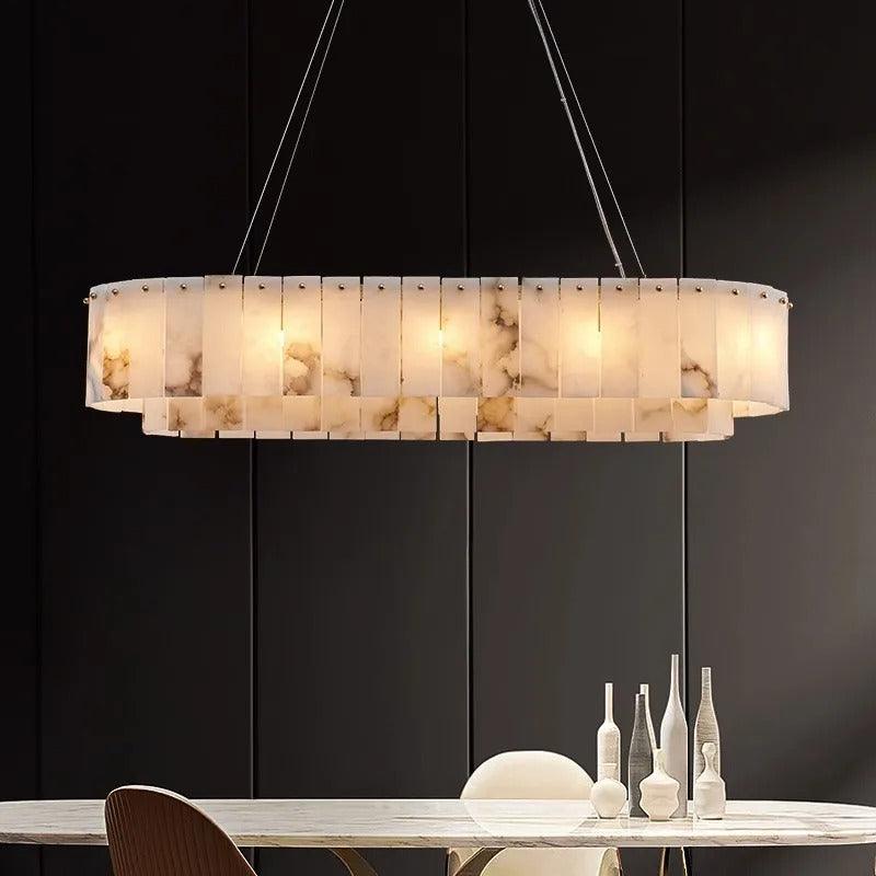 Nolix Linear Alabaster Slab Chandelier L 120 cm | Celestre