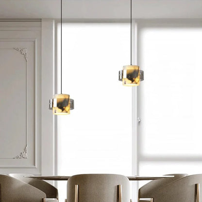 Qivo Cylindrical Marble Pendant Light | Celestre