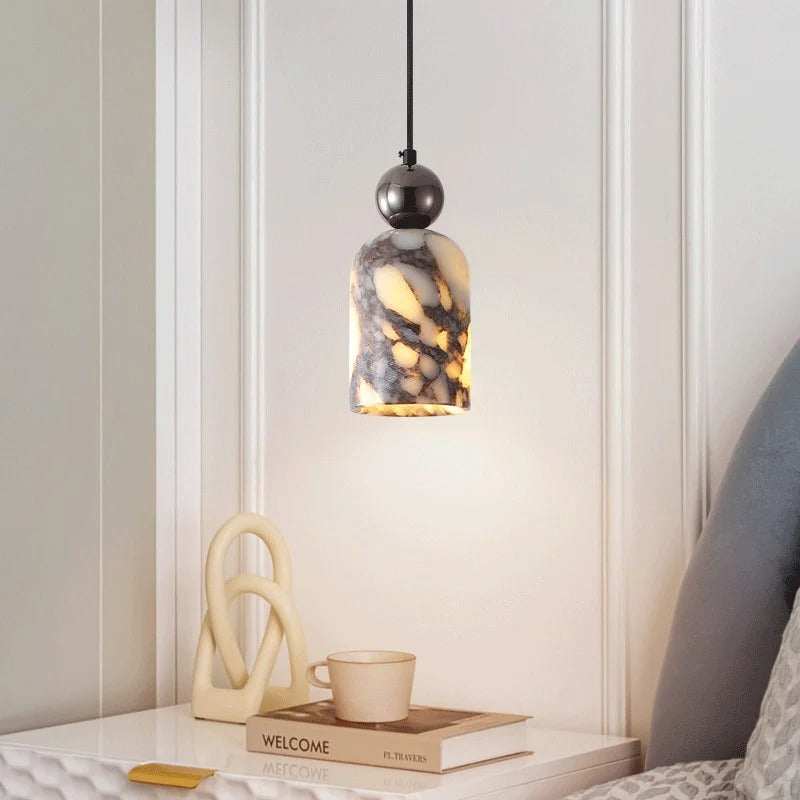 Veles Marble Cylindrical Ball Pendant Light | Celestre
