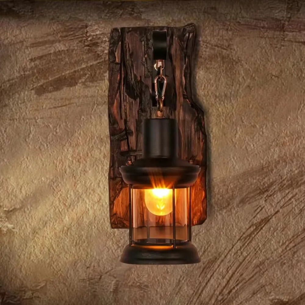 Felya Vintage Wooden Wall Lantern | Celestre