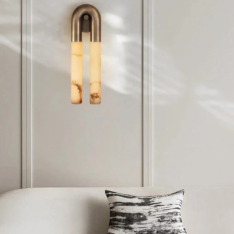 Ossa U-Shaped Marble Wall Light Copper | Celestre