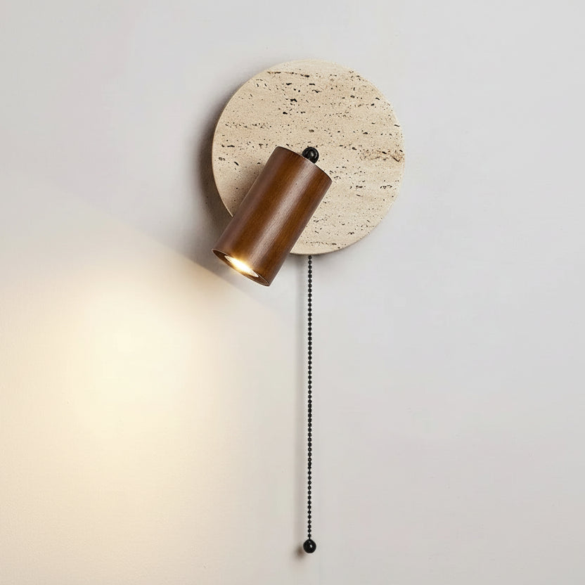 Favi Travertine Spotlight Wall Light Walnut | Celestre