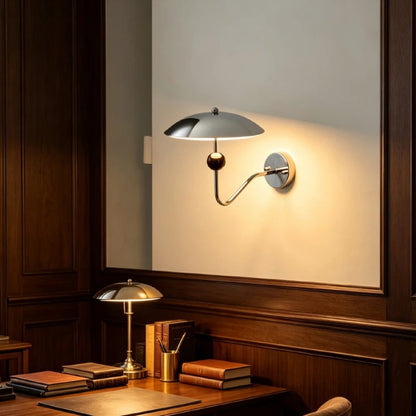 Ternu Mid Century Umbrella Disc Wall Light Silver | Celestre
