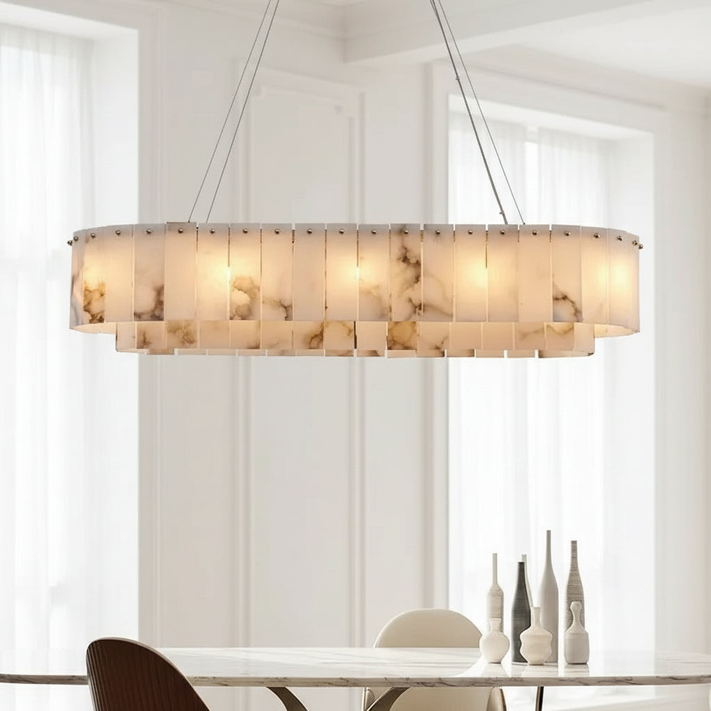 Nolix Linear Alabaster Slab Chandelier | Celestre