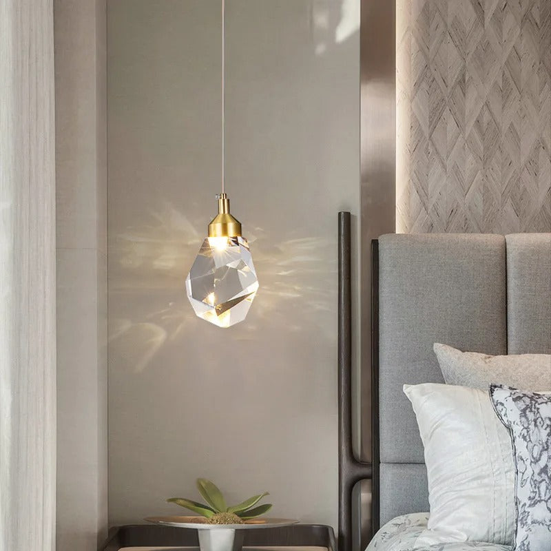 Alero Faceted Crystal Pendant Light Single Head | Celestre