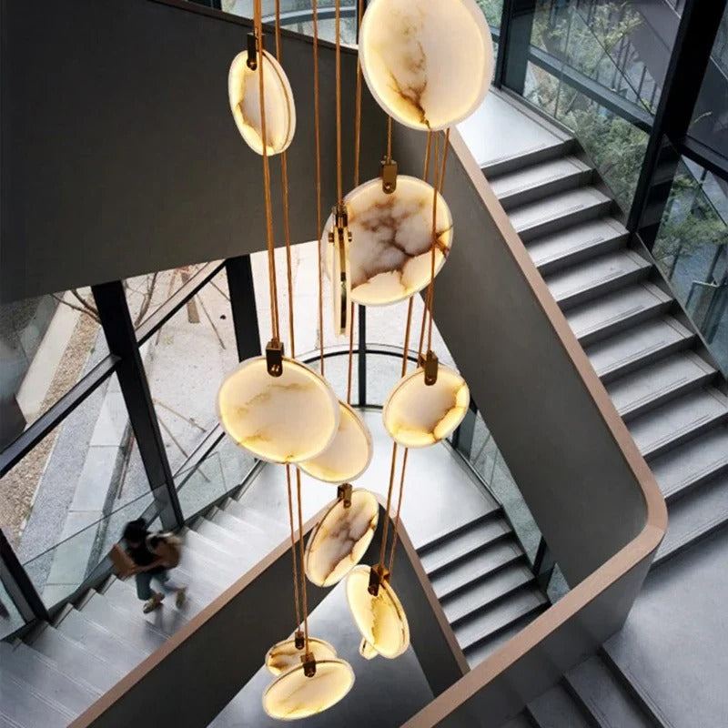 Lenzi Spanish Alabaster Disc Chandelier | Celestre