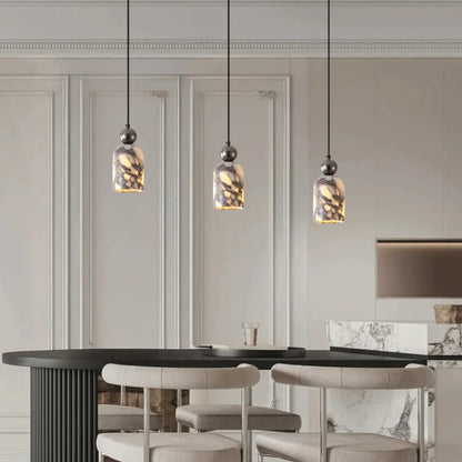 Veles Marble Cylindrical Ball Pendant Light | Celestre