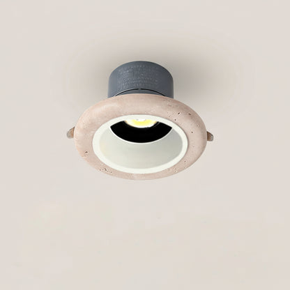Niri Round Travertine Spotlight Ceiling Light White | Celestre