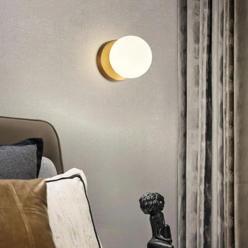 Naro Glass Globe Wall Light Gold Single Head | Celestre
