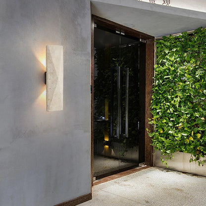 Zehi Travertine Long Outdoor Wall Light | Celestre