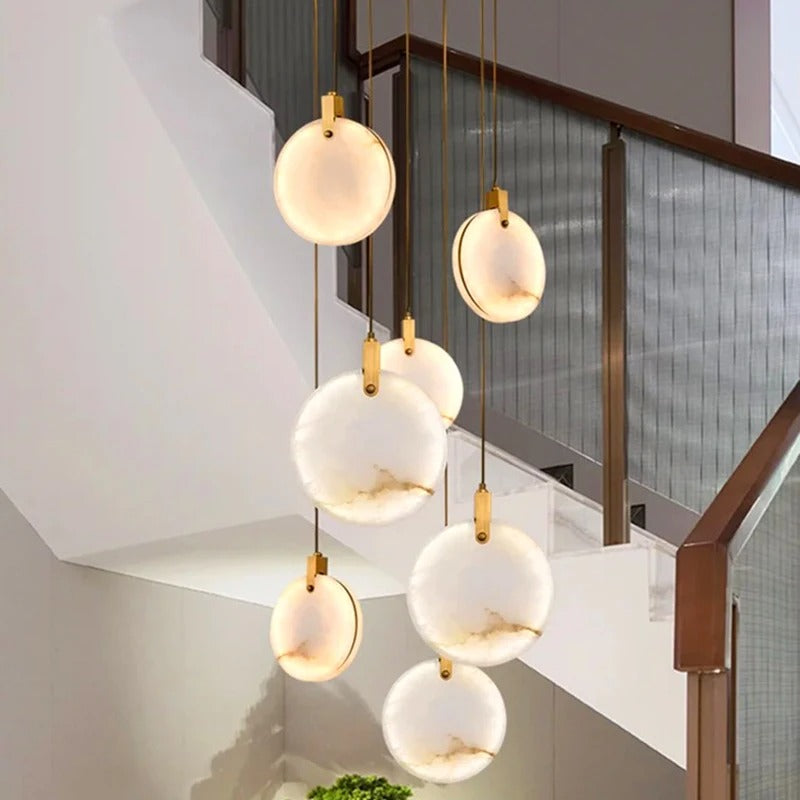 Lenzi Spanish Alabaster Disc Chandelier | Celestre