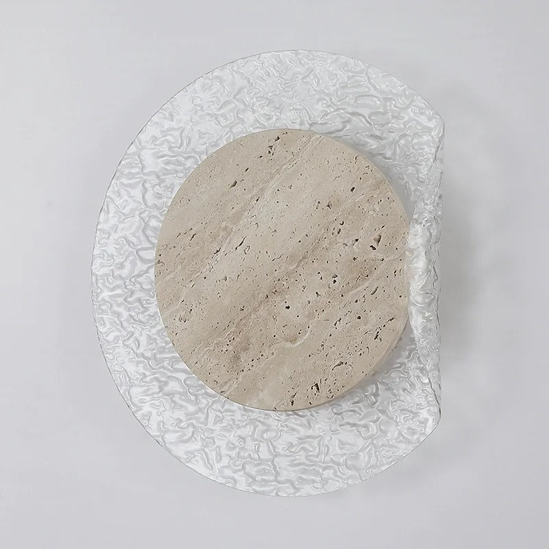 Giru Travertine Disc Textured Wall Light Tri-Colour | Celestre