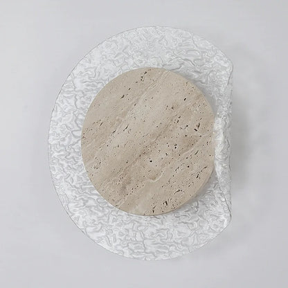Giru Travertine Disc Textured Wall Light Tri-Colour | Celestre