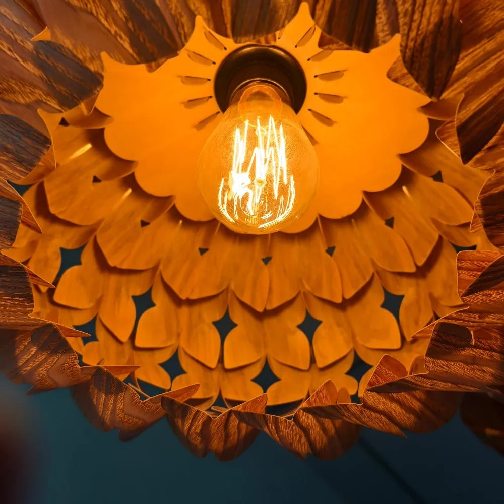 Gris Japandi Veneer Pendant Light | Celestre