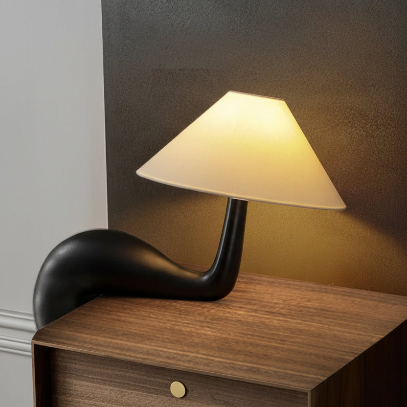 Bena Arch Base Wood Table Lamp Black | Celestre