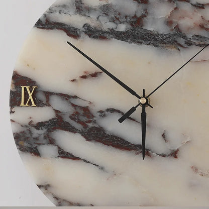 Selno Round Marble Clock Wall Light | Celestre