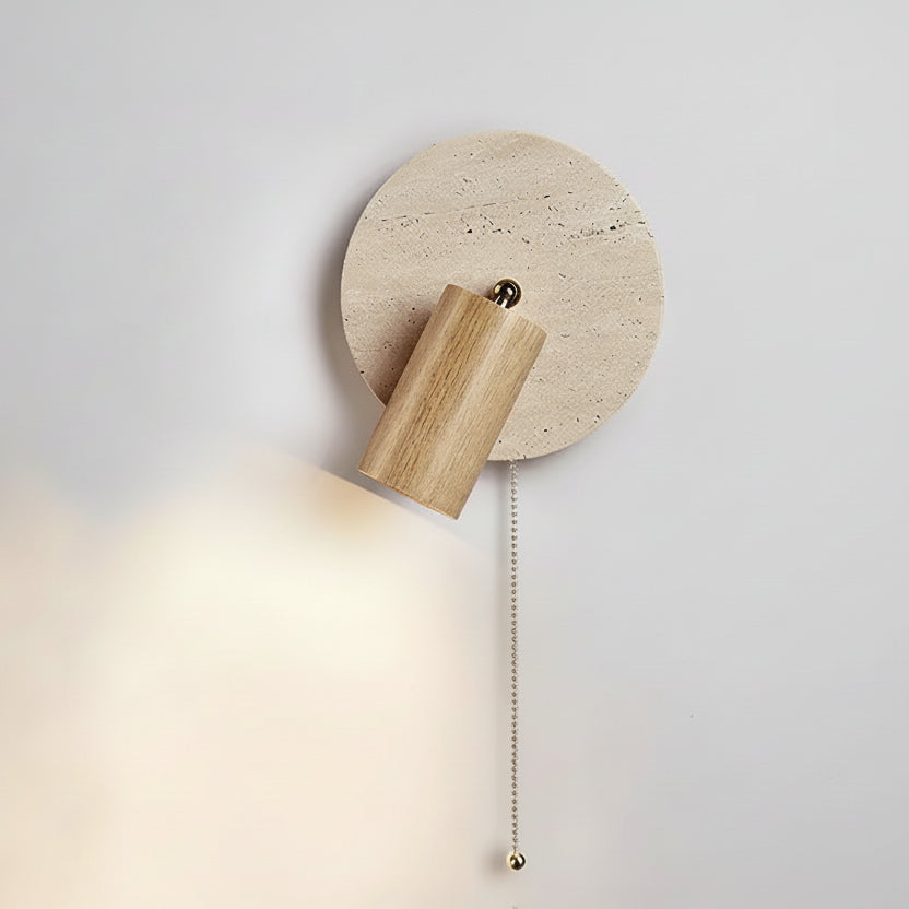 Favi Travertine Spotlight Wall Light Log Wood | Celestre