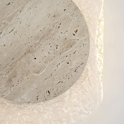 Giru Travertine Disc Textured Wall Light | Celestre