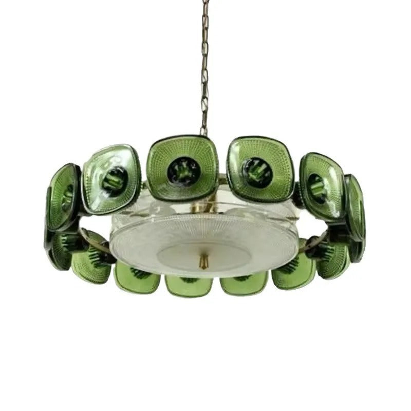 Tavo Mid Century Textured Pressed Glass Chandelier | Celestre
