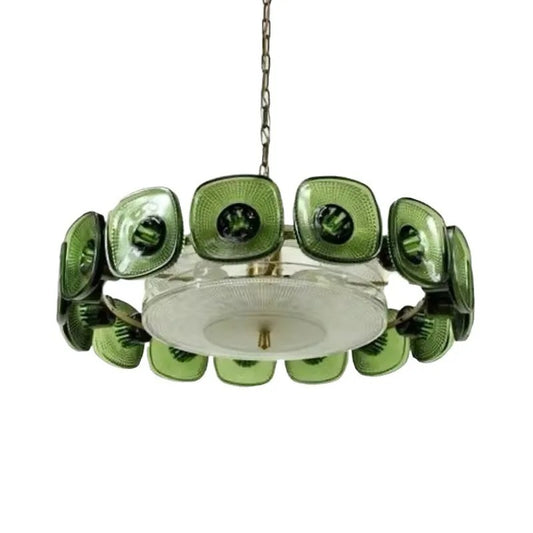Tavo Mid Century Textured Pressed Glass Chandelier | Celestre