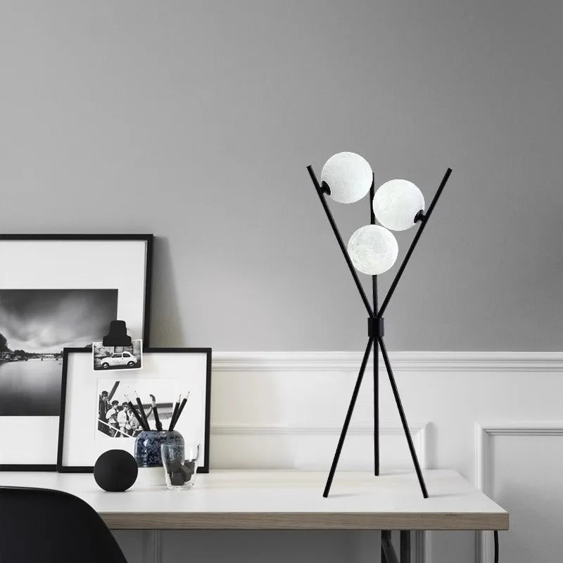 Korla Minimalist Moon Tripod Lamp 65cm | Celestre