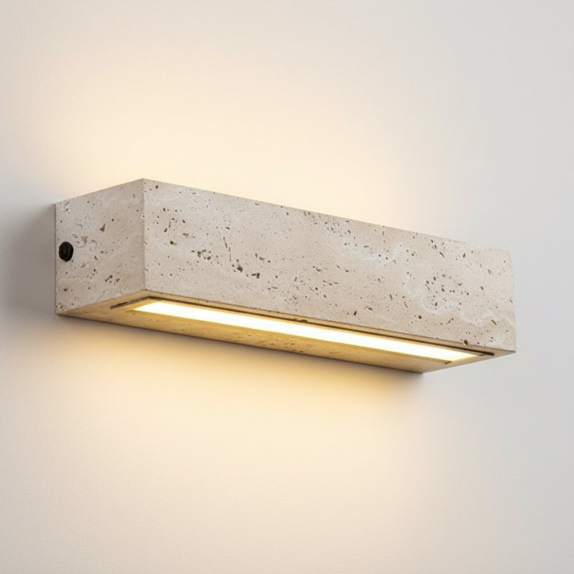 Divo Travertine Block Outdoor Wall Light L 42 cm | Celestre