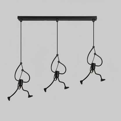 Caza Humanoid Pendant Light 3 Heads Linear | Celestre