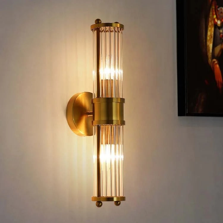 Elix Nordic Tube Wall Light Gold Double | Celestre