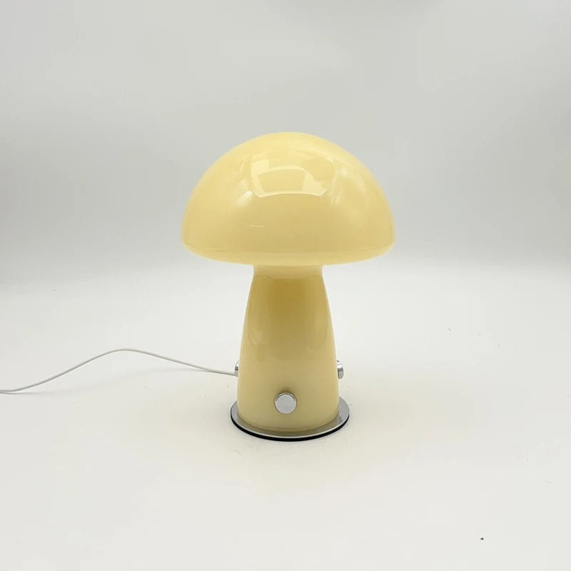 Mina Glass Mushroom Table Lamp Cream | Celestre