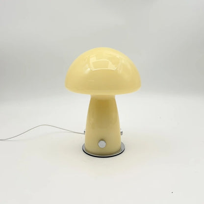 Mina Glass Mushroom Table Lamp Cream | Celestre