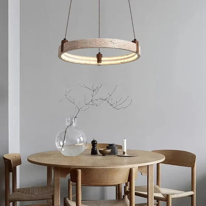 Revi Wabi-Sabi Travertine Ring Chandelier Ø60 cm | Celestre