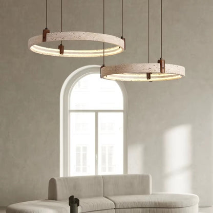 Revi Wabi-Sabi Travertine Ring Chandelier Ø50cm-Ø60cm | Celestre