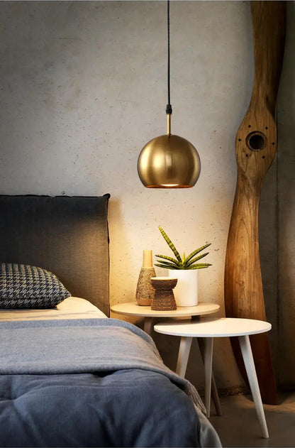 Tavlo Industrial Brass Globe Pendant Light | Celestre