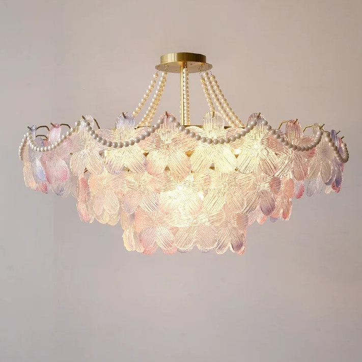 Cale Flower Glass Petal Chandelier | Celestre