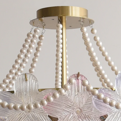 Cale Flower Glass Petal Chandelier | Celestre