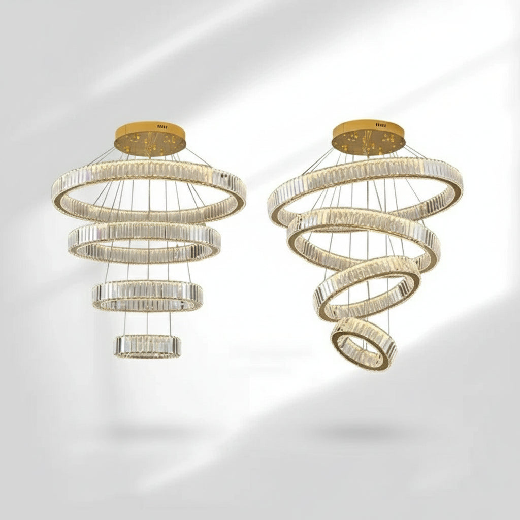 Glora Crystal LED Chandelier Gold 80 cm-60 cm-40 cm-20 cm | Celestre