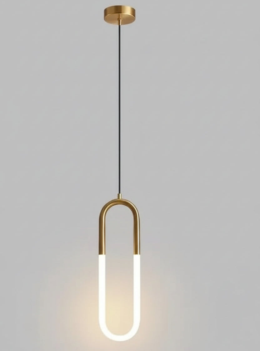 Jiva U Loop Pendant Light Gold Single Head | Celestre