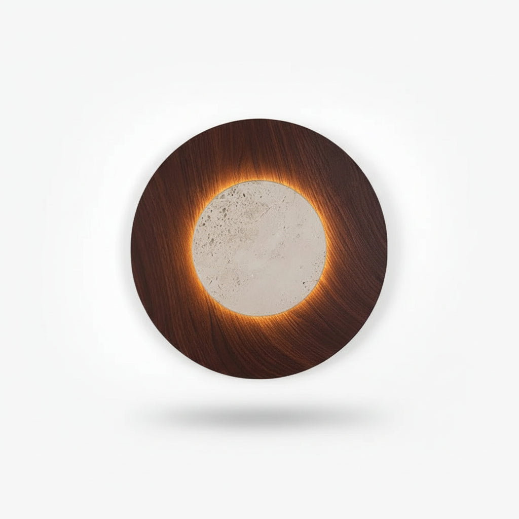 Dexo Travertine Round Halo Wall Light | Celestre