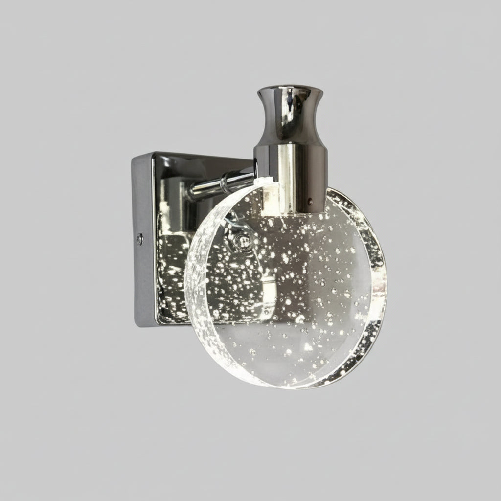 Vexi Crystal Lens Wall Light Silver Small | Celestre