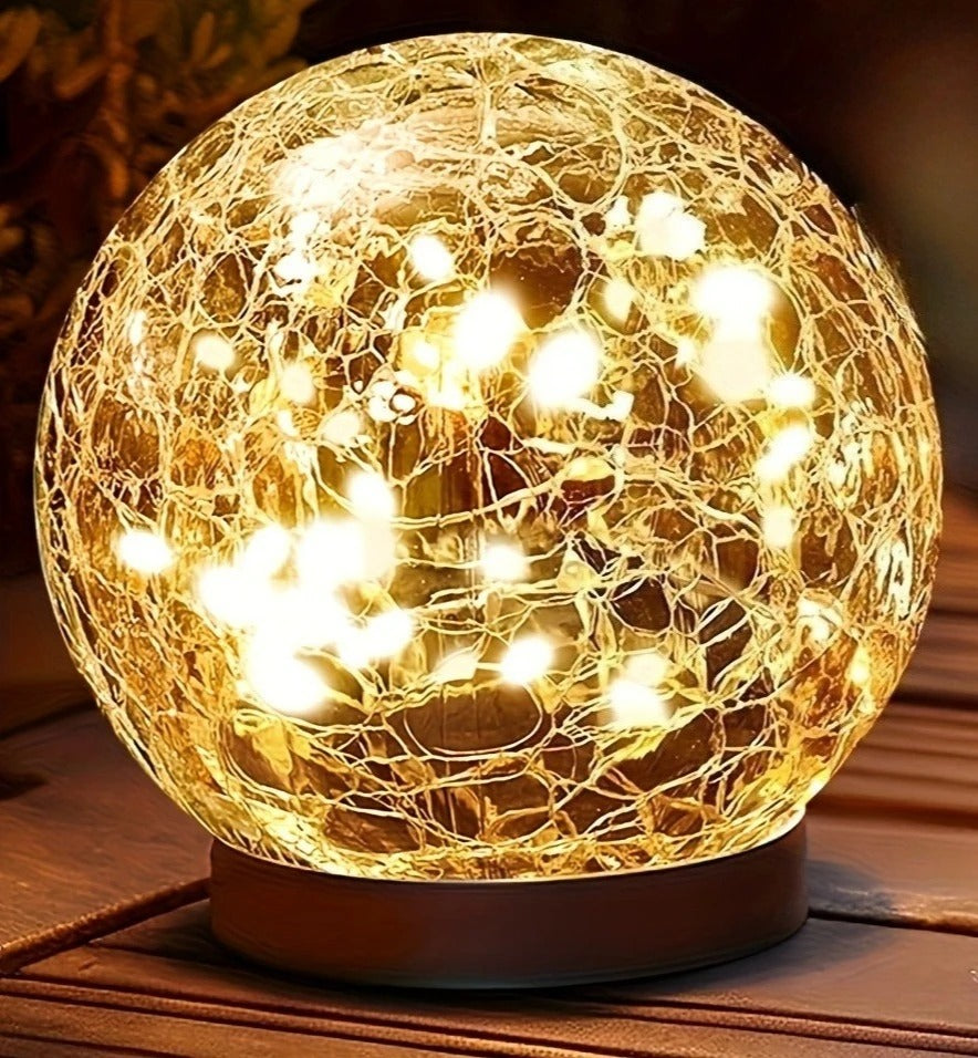 Cuve Crackle Globe Bollard Light Medium Warm | Celestre