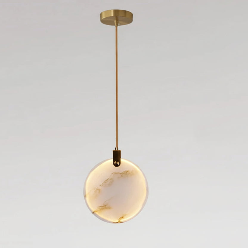 Lenzi Spanish Alabaster Disc Chandelier 1 Head | Celestre