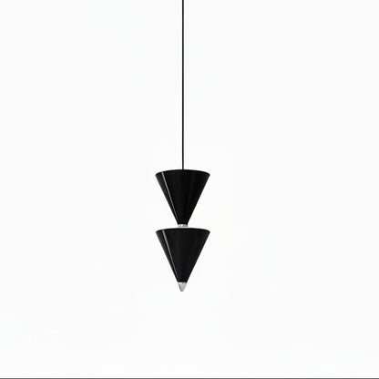 Lyri Multilayer Tiered Cone Pendant Light Black 2 Heads | Celestre