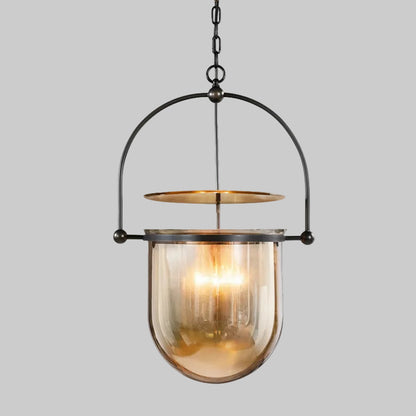 Saro Lantern Bell Jar Pendant Light Black | Celestre