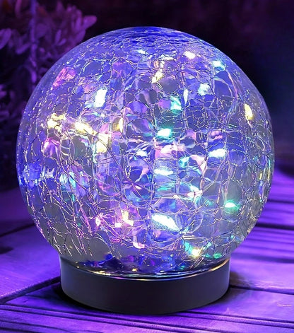 Cuve Crackle Globe Bollard Light Medium Colourful | Celestre