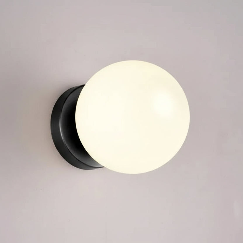 Naro Glass Globe Wall Light Black Single Head | Celestre