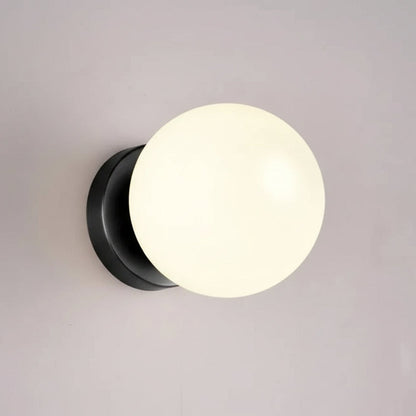 Naro Glass Globe Wall Light Black Single Head | Celestre