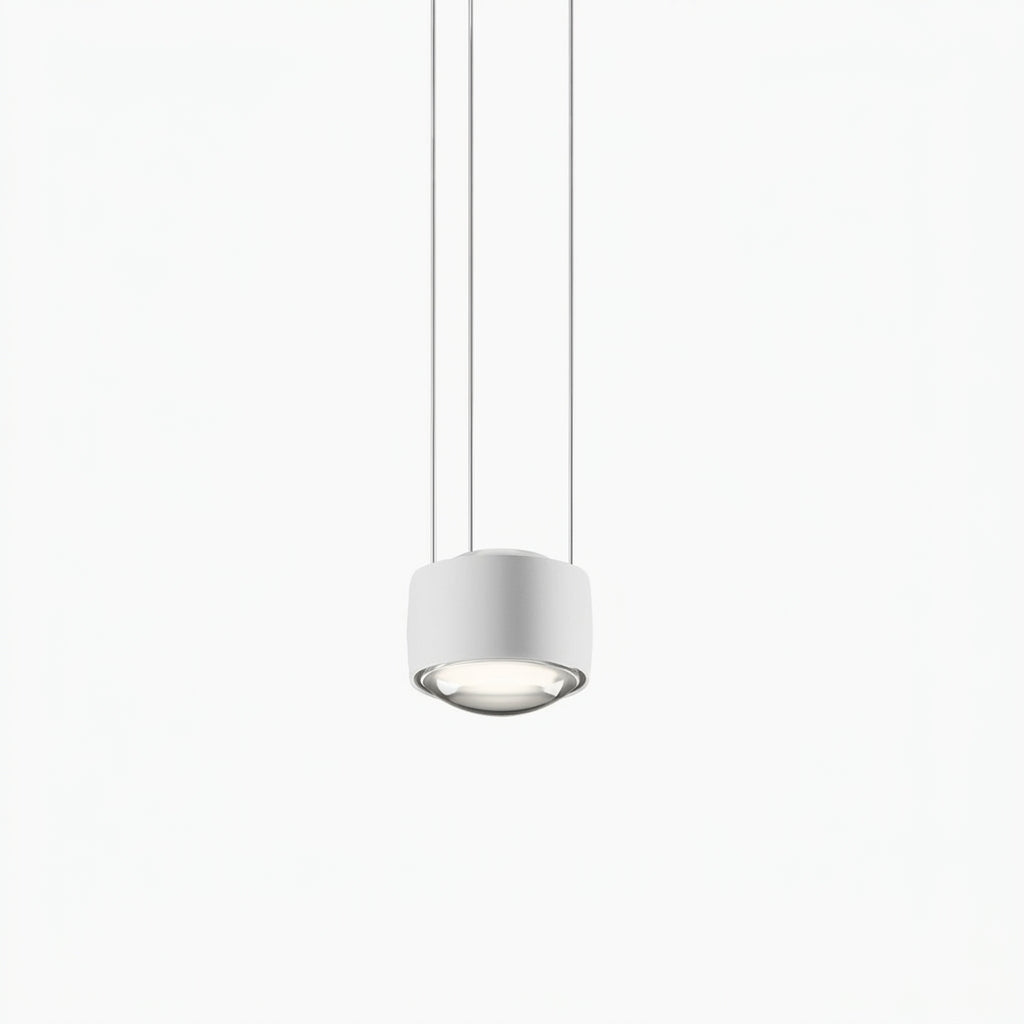 Mavri Minimalist Lens Drum LED Pendant Light White | Celestre